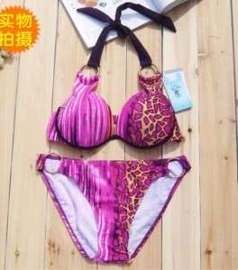 Women Leopard Bikini Set Halter Swimwear Bathing Suit M  