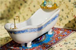 Dollhouse Miniatures Bathroom China Pottery Bath Tub  