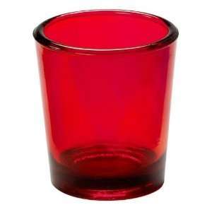 Biedermann & Sons 6 Glass Votive Candle Holders In Red