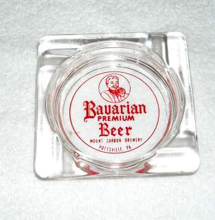 BAVARIAN BEER GLASS ASHTRAY MOUNT CARBON POTTSVILLE PA  