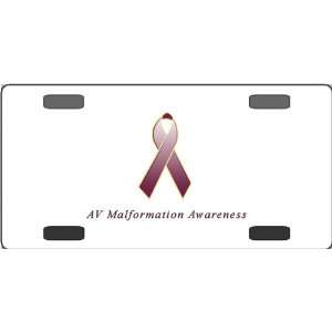 AV Malformation Awareness Ribbon Vanity License Plate