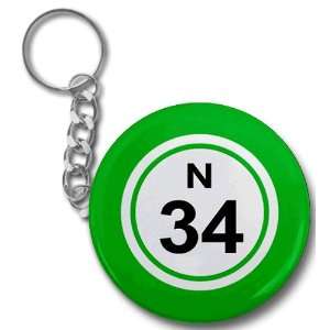Creative Clam Bingo Ball N34 Thirty four Green 2.25 Inch Button Style 