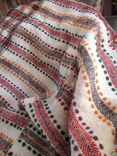 Antique Homespun wool hemp blanket bedcover FOLK ART ~*  