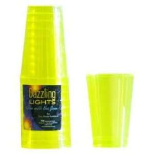  Dazzling Lights 12 oz Yellow Plastic Glasses 10 per Pack 