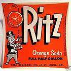 Vintage Ritz Beverage Orange Soda Label St Louis Mo