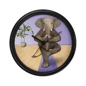  Elephant Yoga Funny Wall Clock by 