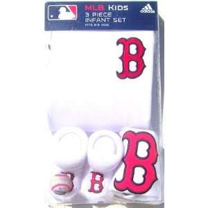   Baby Infant Boston Red Sox 3pc Onesie Bib Booties
