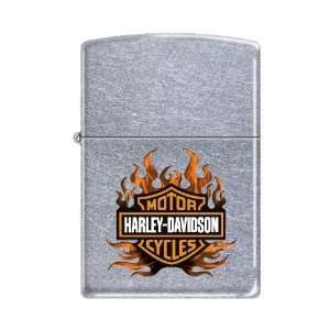  Zippo Harley Davidson Logo in Flames Street Chrome 