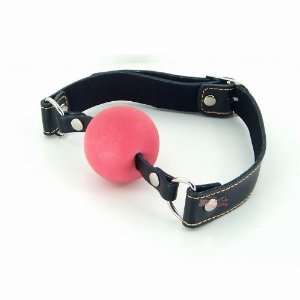  Leather Mouth Harness   Soft Rubber Ball Gag (Medium 