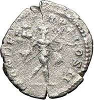 Caracalla 205AD Rare Authentic Ancient Silver Roman Coin MARS WAR God 