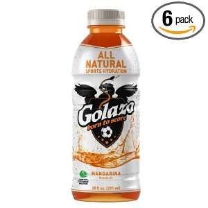 Golazo Sports Hydration Drink, Mandarin, 20 Ounce Bottles (Pack of 6 