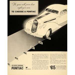 1935 Ad Pontiac Motor Cars Silver Streak Sixes Eights   Original Print 