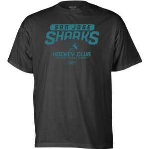    San Jose Sharks  Black  Hockey Club T Shirt