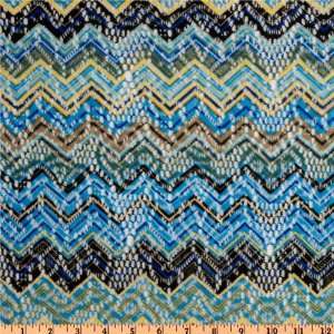   Chevron Lace Black/Blue Fabric By The Yard Arts, Crafts & Sewing