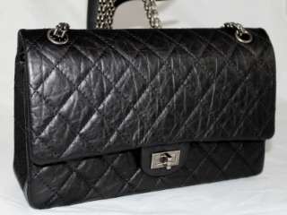 MINT CHANEL 226 Quilted Black Aged Calfskin Leather Reissue Bag w/RHW 