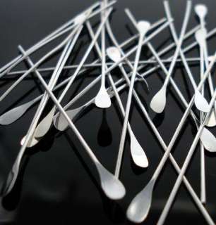 100 Silver Plated PADDLE 2 Headpins Head Pins 22 gauge  