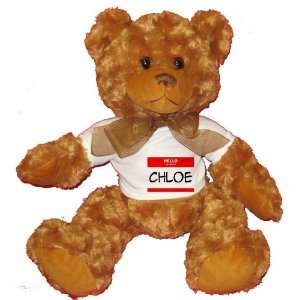  HELLO my name is CHLOE Plush Teddy Bear with WHITE T Shirt 