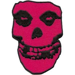 THE MISFITS MAGENTA FIEND SKULL CUT OUT EMBROIDERED PATCH