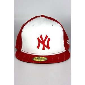  New Era Pins New York Yankee Hat Red  White 7 1/8 Sports 