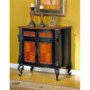  Two Tone Accent Entry Way Bombe Storage Chest Cabinet 