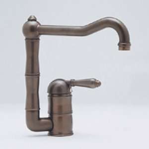  Rohl Satin Nickel Kitchen Faucet with Metal Lever Handle 