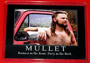 Hilarious Mullet Hockey Hair Red Neck Funny Magnet  