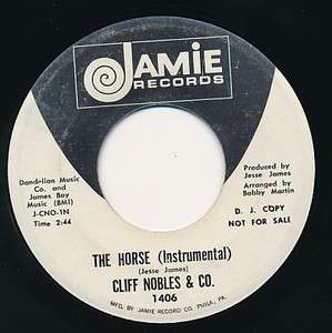 CLIFF NOBLES Horse (Instrumental) DJ PROMO Funk Soul 45 rpm  