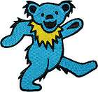 Grateful Dead Dancing Bear Blue Music 2 IN Embroidered Iron On Patch 