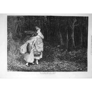  1872 Pettie Haunted Wood Ladies Forest Old Print
