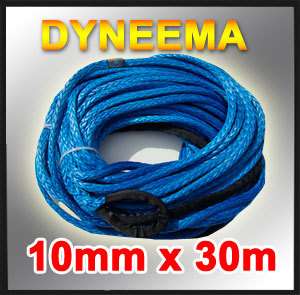 New Dyneema Synthetic Winch Rope 10mm x 30m,4x4 Camping  