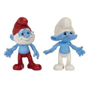  The Smurfs Movie Grab Ems Figurines [Papa Smurf & Clumsy 