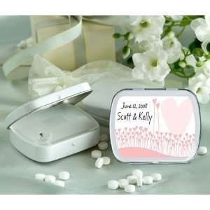   Blooming Hearts Design Personalized Glossy White Hinged Mint Box (Set