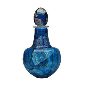   Cremation Urn. Hand Blown Glass Urn Aqua Blue