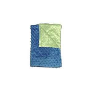  Personalized Bright Blue and Lime Green Minky Chenille Blanket Baby