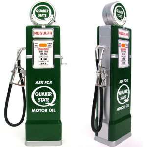  1936 Quaker State Die Cast Metal Gas Pump Bank with Light 