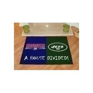   Divided Rivalry Rug New York Giants   New York Jets