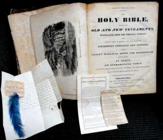 1884 antique PULLINGER FAMILY BIBLE benner ephemera  