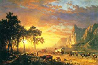 BIERSTADT THE OREGON TRAIL X LARGE FRAMED CANVAS GICLEE REPRO  