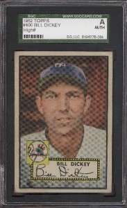 1952 Topps Baseball #400 HIGH# Bill Dickey   SGC  