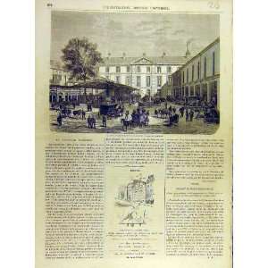 1863 Station Railway Paris Military French Print