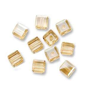  Swarovski #5601 4mm Cube Crystal Golden Shadow Beads 10 