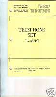 Telephone Set TA 43/PT, Operator and Maintenance  