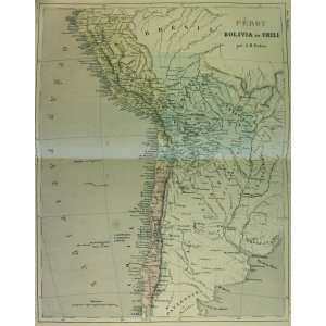  Dufour map of Perou,Bolivie,and Chili (1854) Office 