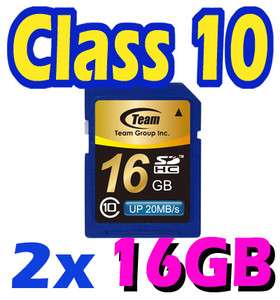 Lot of 2 Team 16GB Class 10 SD SDHC (32GB) Memory Card  