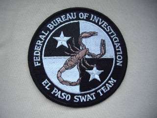 Patch.FBI El Paso SWAT Team. Texas. TX  