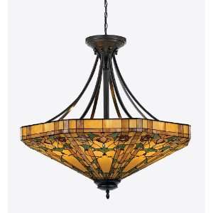  Ceiling Pendant in Teco Marrone with Tiffany glass