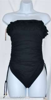  Juicy Couture Black Bandeau Maillot One Piece Swimsuit Size S RET $173