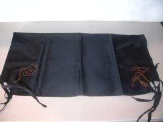 VINTAGE BLACK CARD TABLE COVER w MASKS STITCHING  
