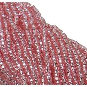 Pink Sol gel Silver Lined Czech 11/0 Glass Seed Beads (4)(6 String 