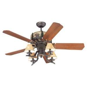   Ceiling Fan, European Bronze Finish with Cherry Blade Finish with Faux